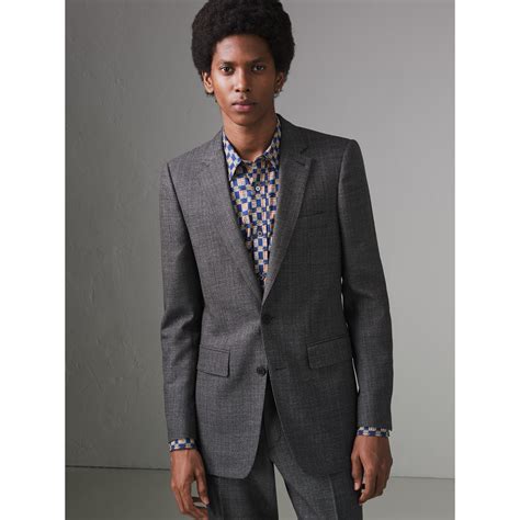 burberry mid grey melange suit|More.